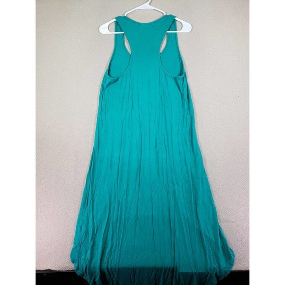 Forever 21 Dress Womens Medium M Scoop Neck Green Polyester Flowy Sleeveless - Picture 10 of 13